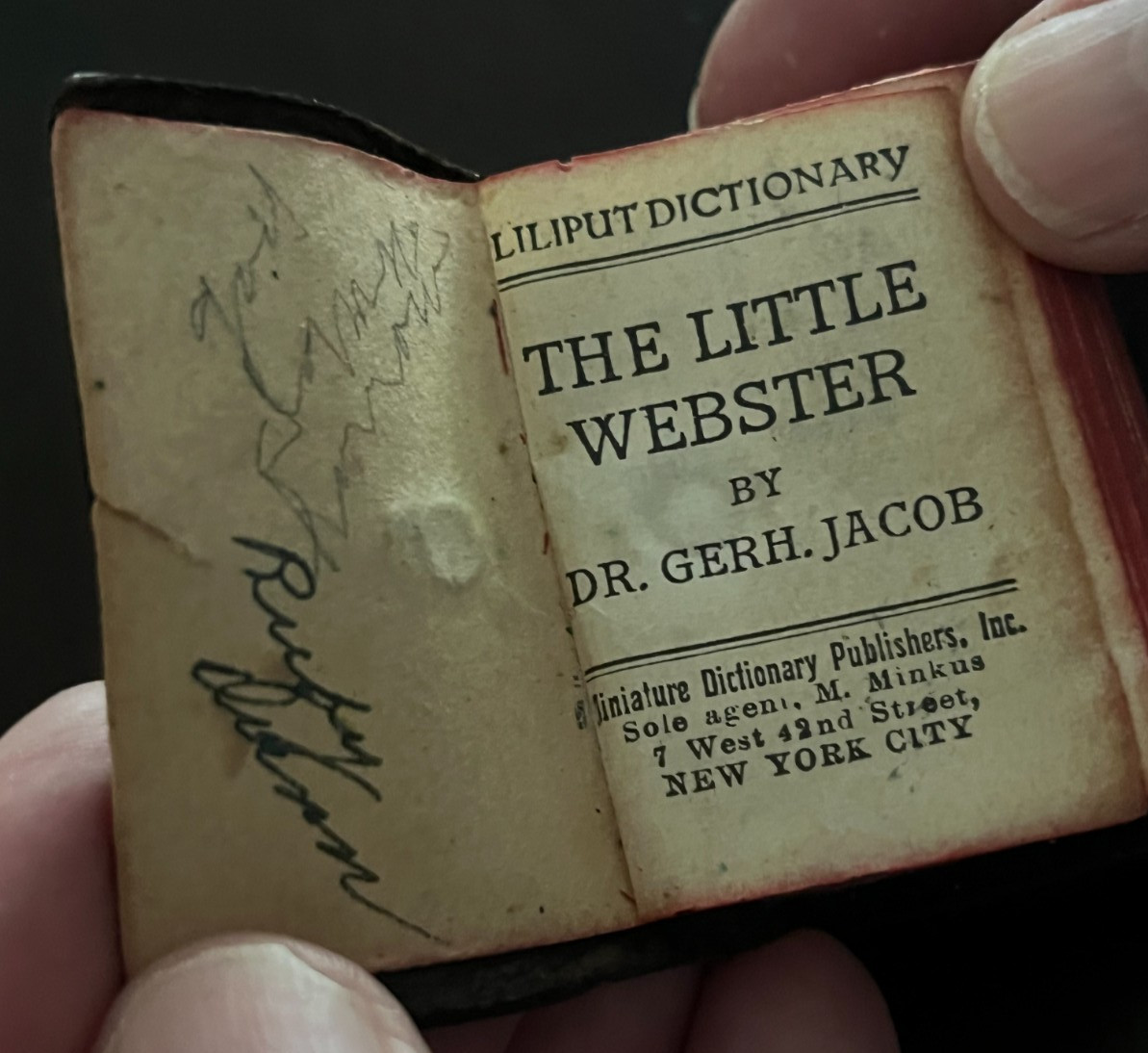 ? LITTLE WEBSTER MINI DICTIONARY • LEATHER?BOUND • 18,000 WORDS • GERMANY