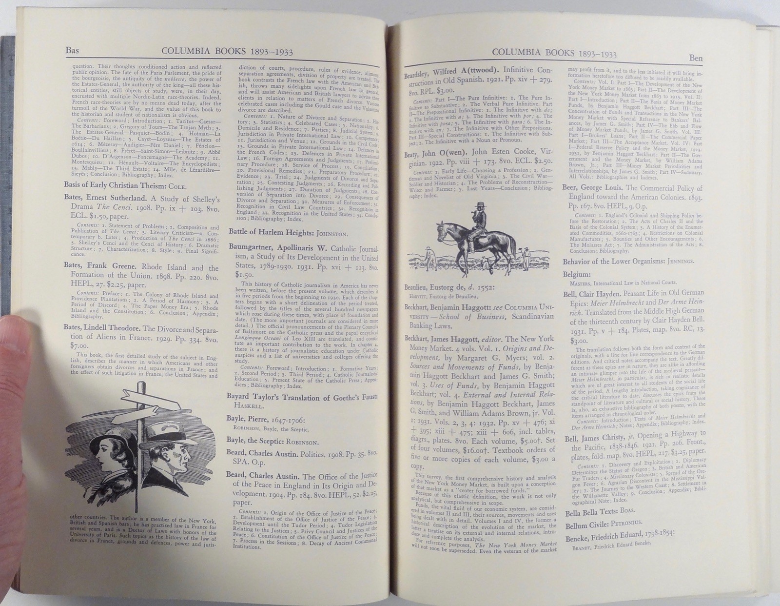1933 COLUMBIA UNIVERSITY PRESS reference book catalog ILLUSTRATED 1893–1933