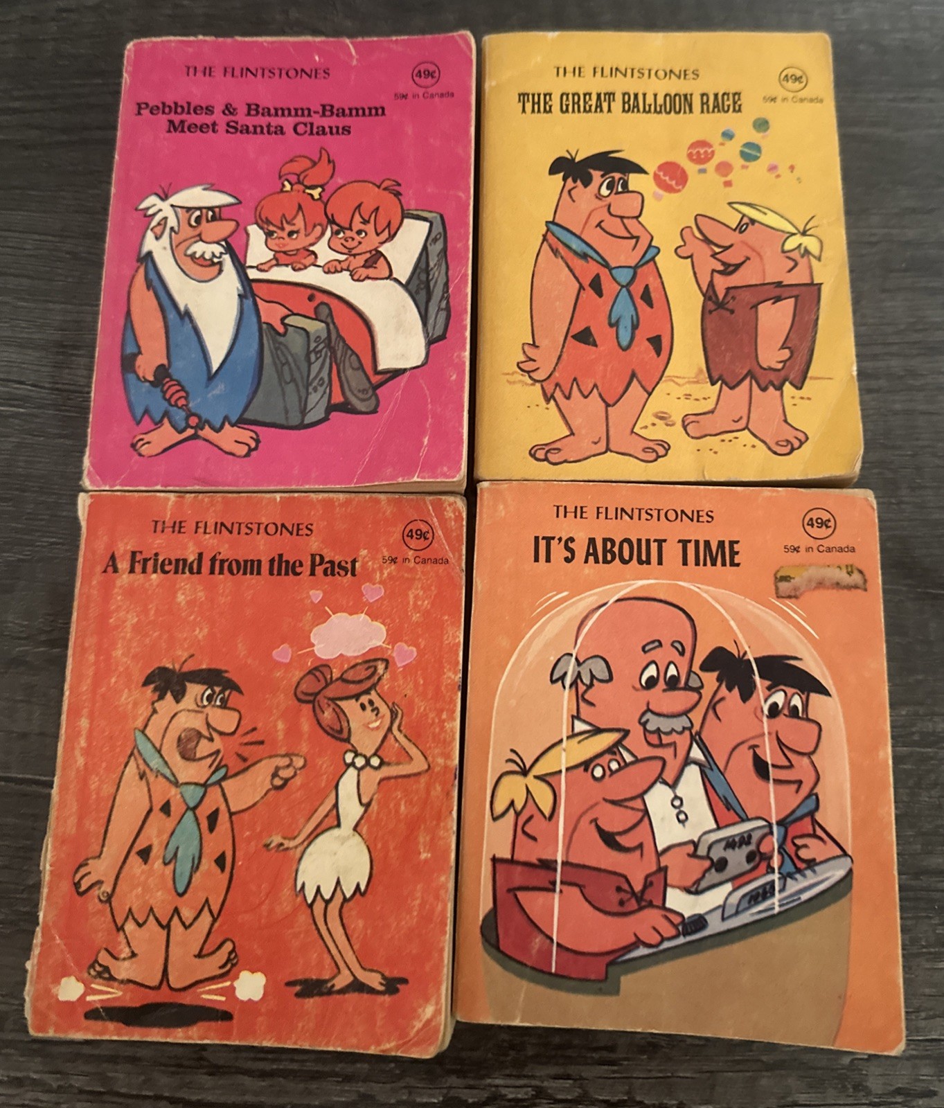 FLINTSTONES PAPERBACKS LOT OF 4 1977 HANNA -BARBERA LITTLE BIG BOOKS