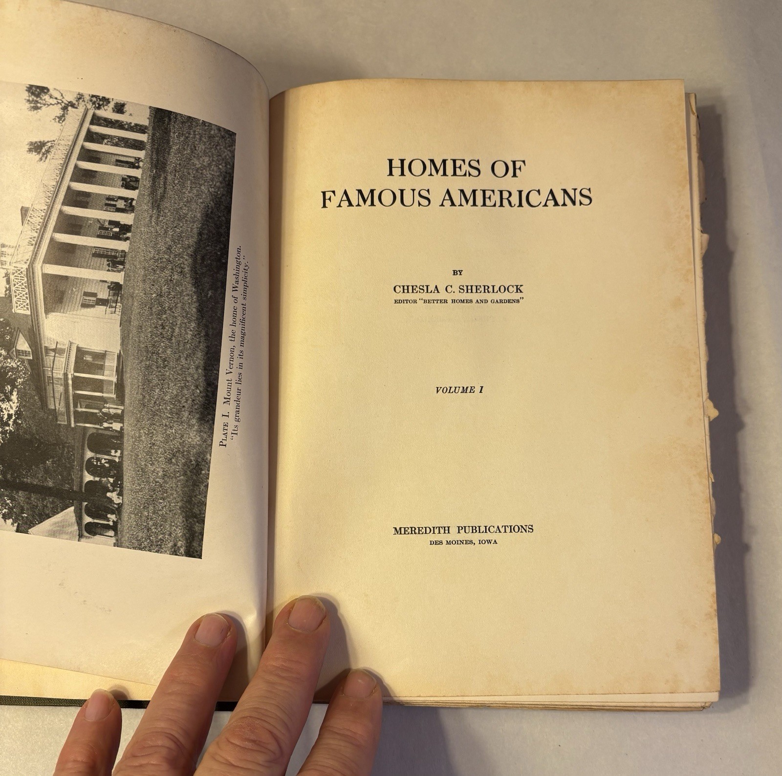 Homes of Famous Americans By Sherlock, Chesla C. 1925 Vol 1 Inscribed/Signed