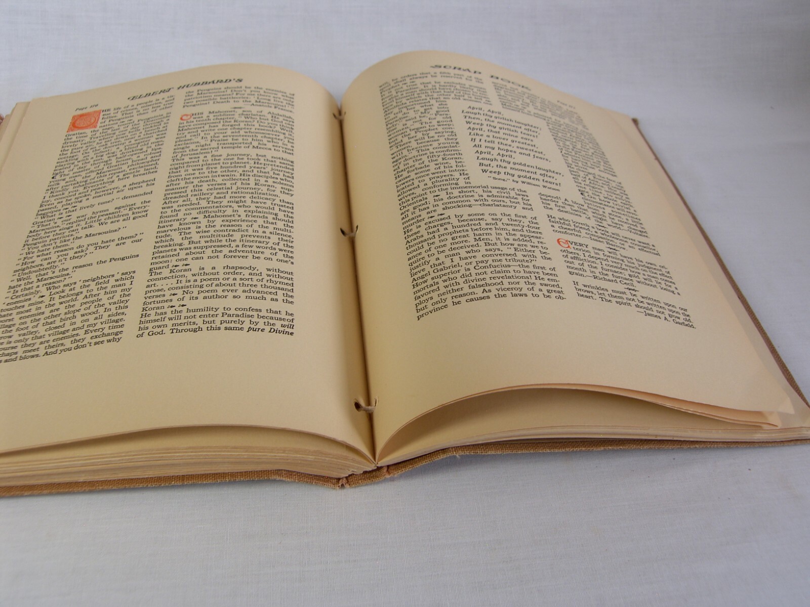 Elbert Hubbard’s Scrapbook 1923 Roycroft Tied Loose Leaf Writer Publisher Quotes