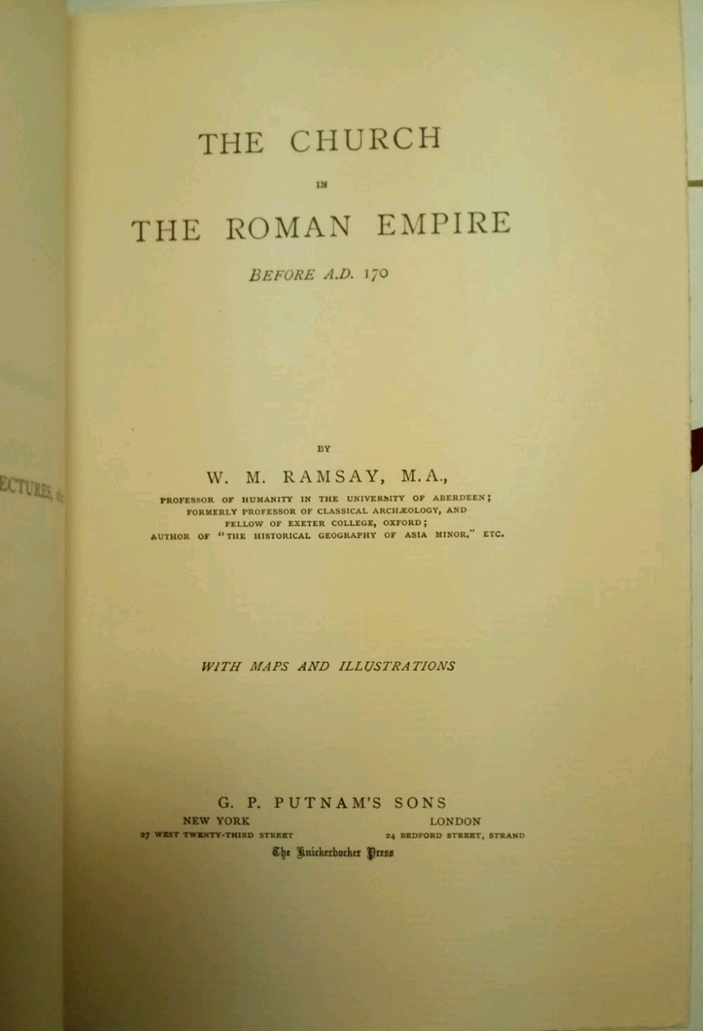 The Church in the Roman Empire before A. D. 170. By W. Ramsay. 1893. Near Mint.