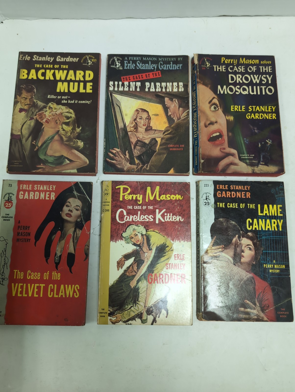 Lot of 6 Vintage Erle Stanley Gardner Paperback Books Perry Mason +1 Mystery