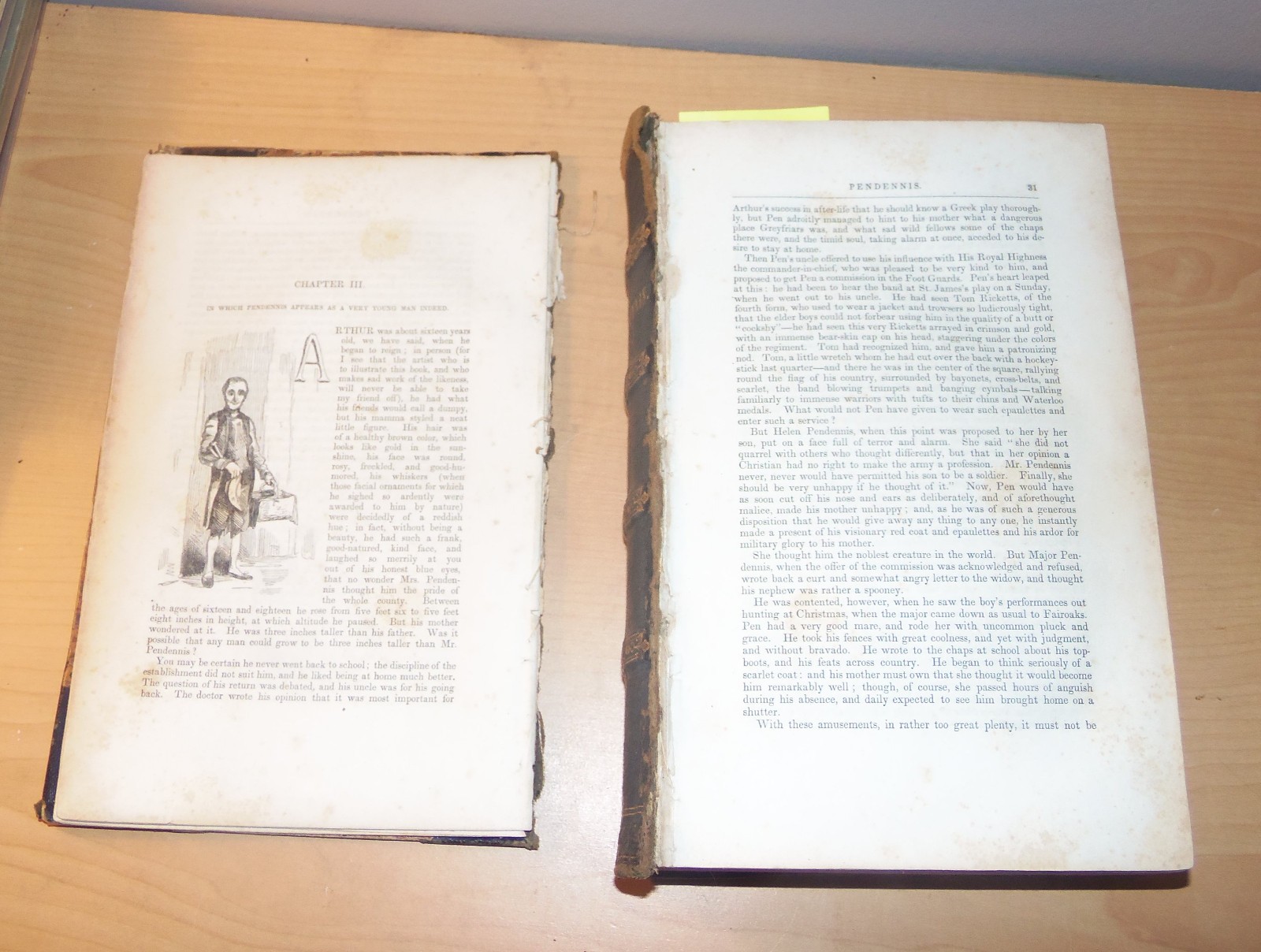 First American edition William Thackeray Pendennis. 1850. Two Volumes in one.
