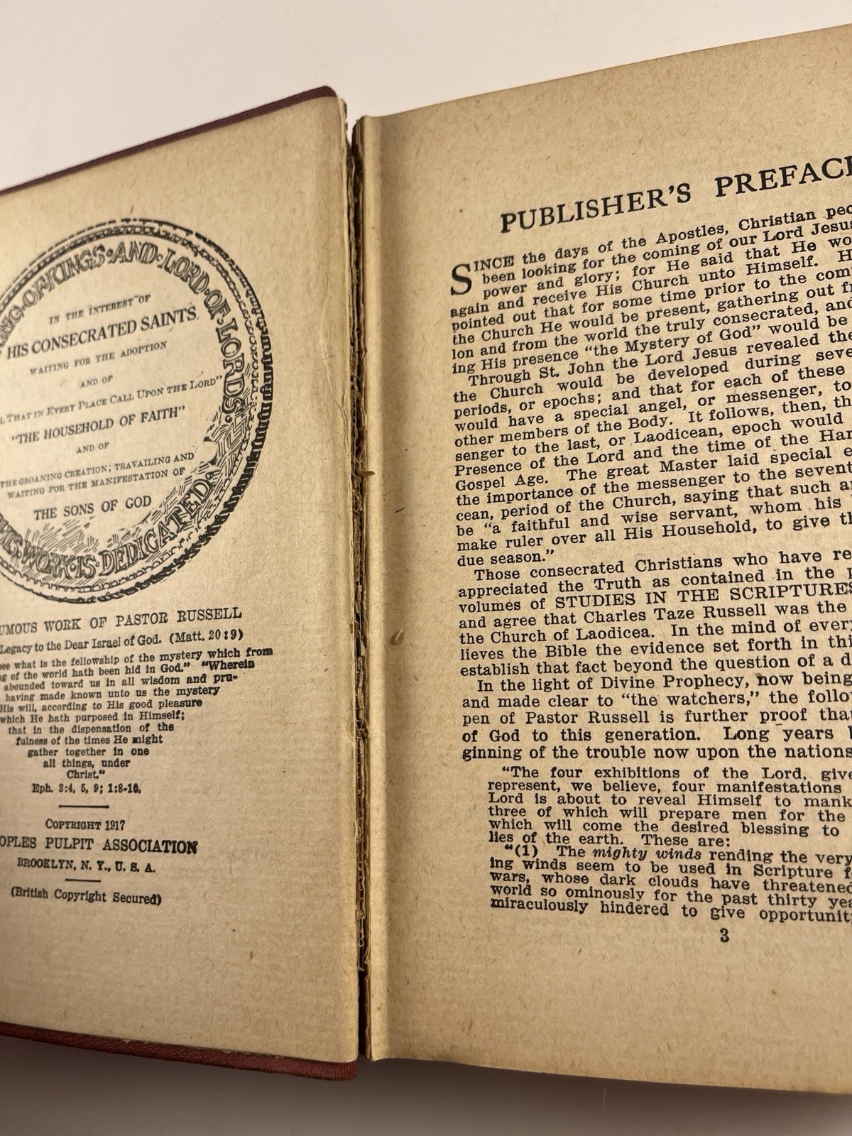 1917 Studies in the Scriptures Series VII: The Finished Mystery Antique Book