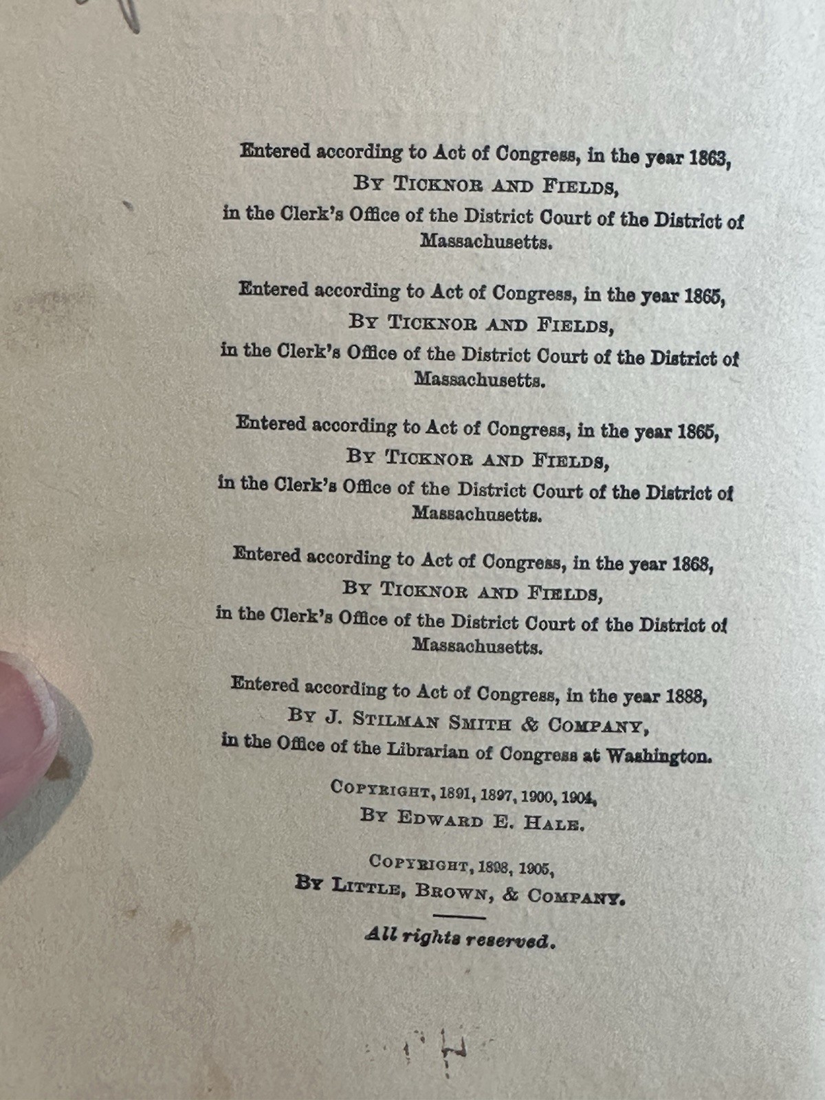 Edward Everett Hale THE MAN WITHOUT A COUNTRY 1905 School Edition -Little, Brown