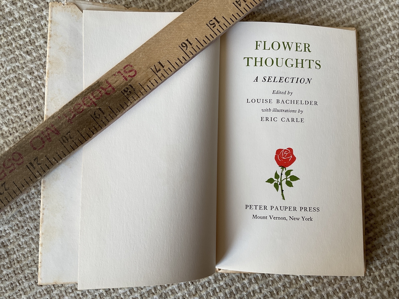 Flower Thoughts a Selection Eric Carle Peter Pauper Press Book 1967 Dust Jacket