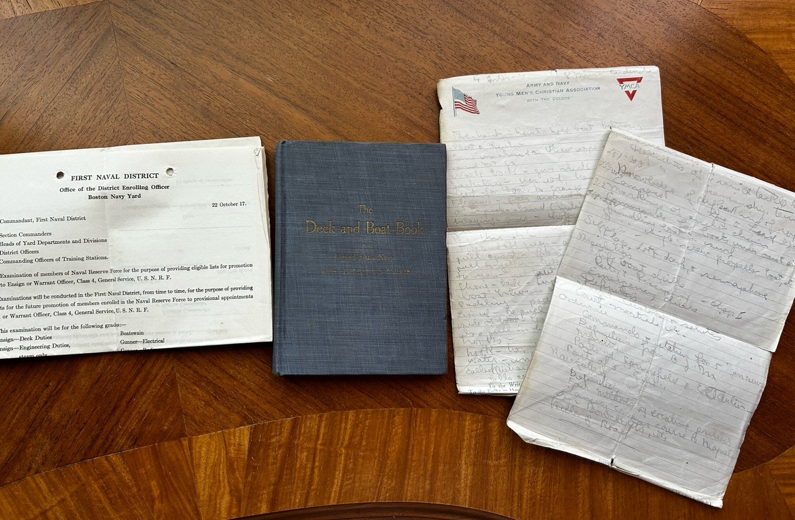 The Deck Boat Book of United States Navy 1918 + Handwritten Notes & Paperwork