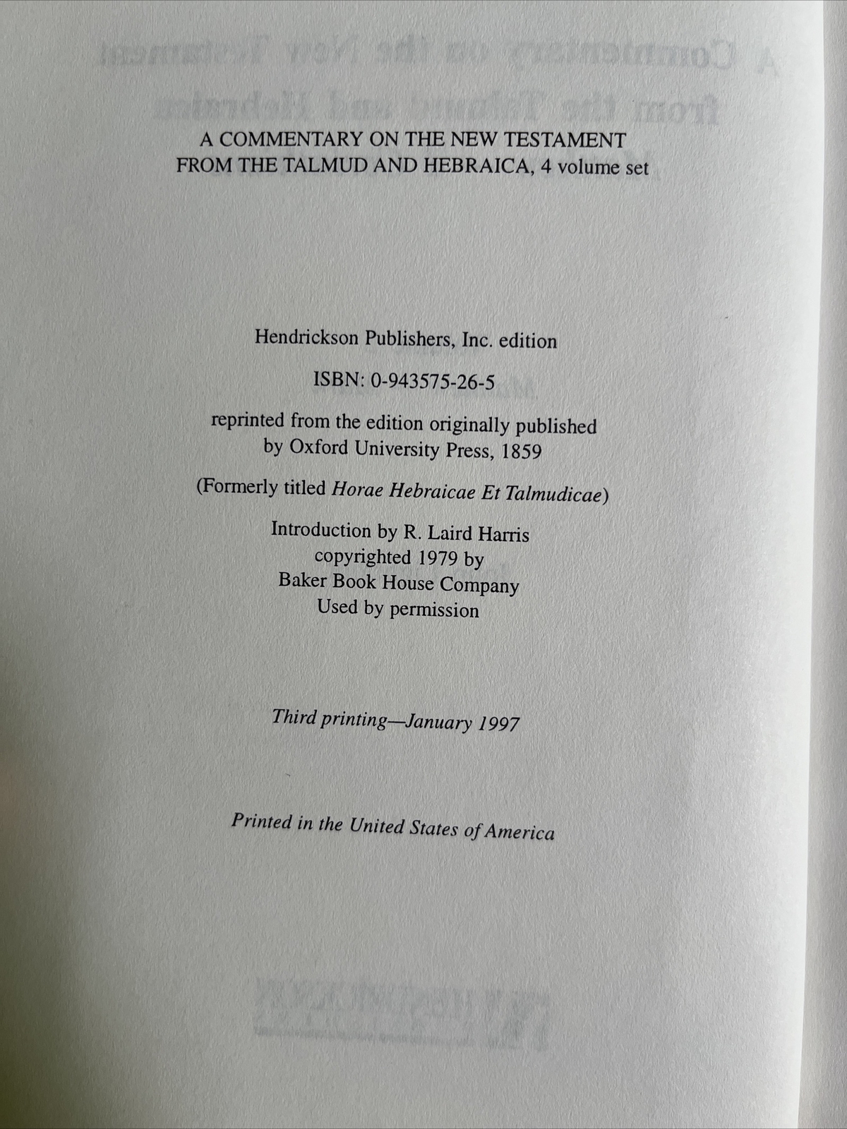 Commentary on the New Testament From the Talmud and Hebraica Vol. 2 Lightfoot