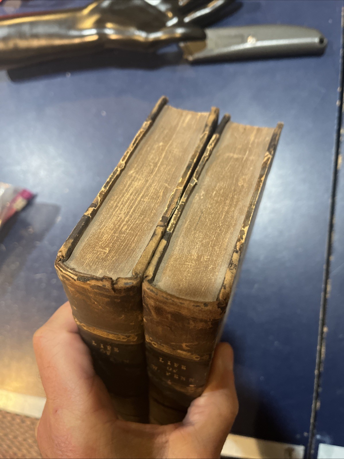 Memoirs of William Penn Vol I & II, Thomas Clarkson — 1813 Leather & Marbled HC
