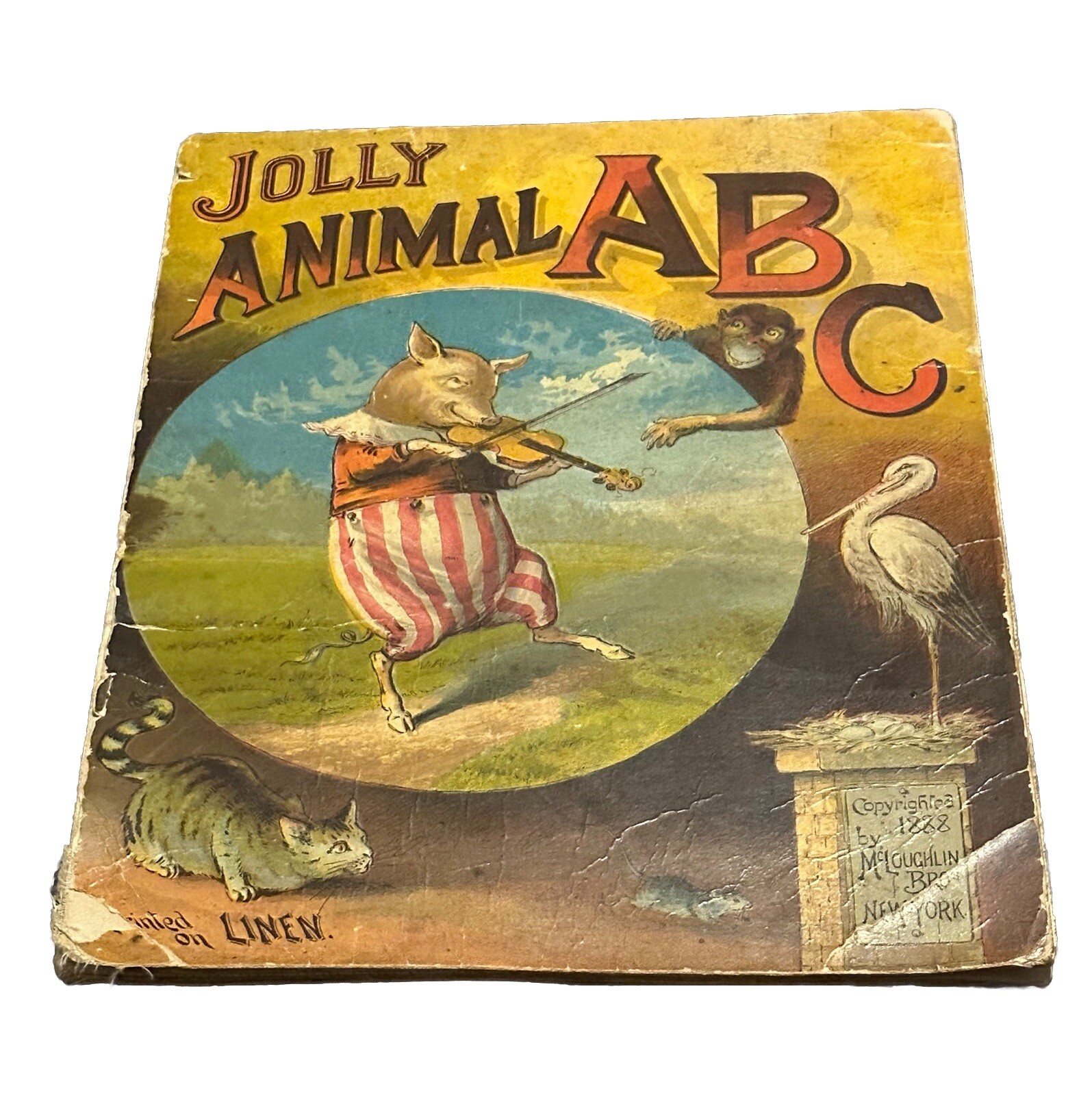 Jolly Animal ABC Victorian Era Children’s Book Copyright 1888 By McLoughlin Bros
