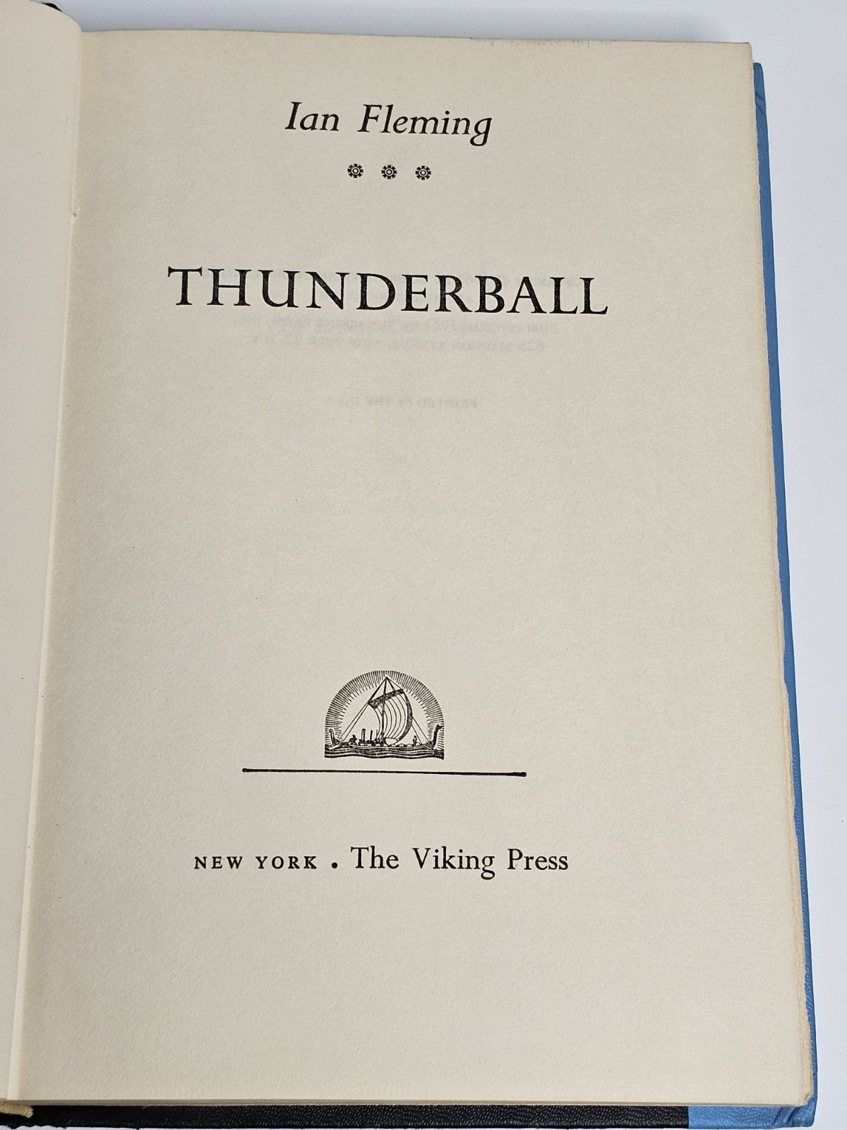 Thunderball Ian Fleming 1961 Viking Press 1st Edition US James Bond 007 HC Book