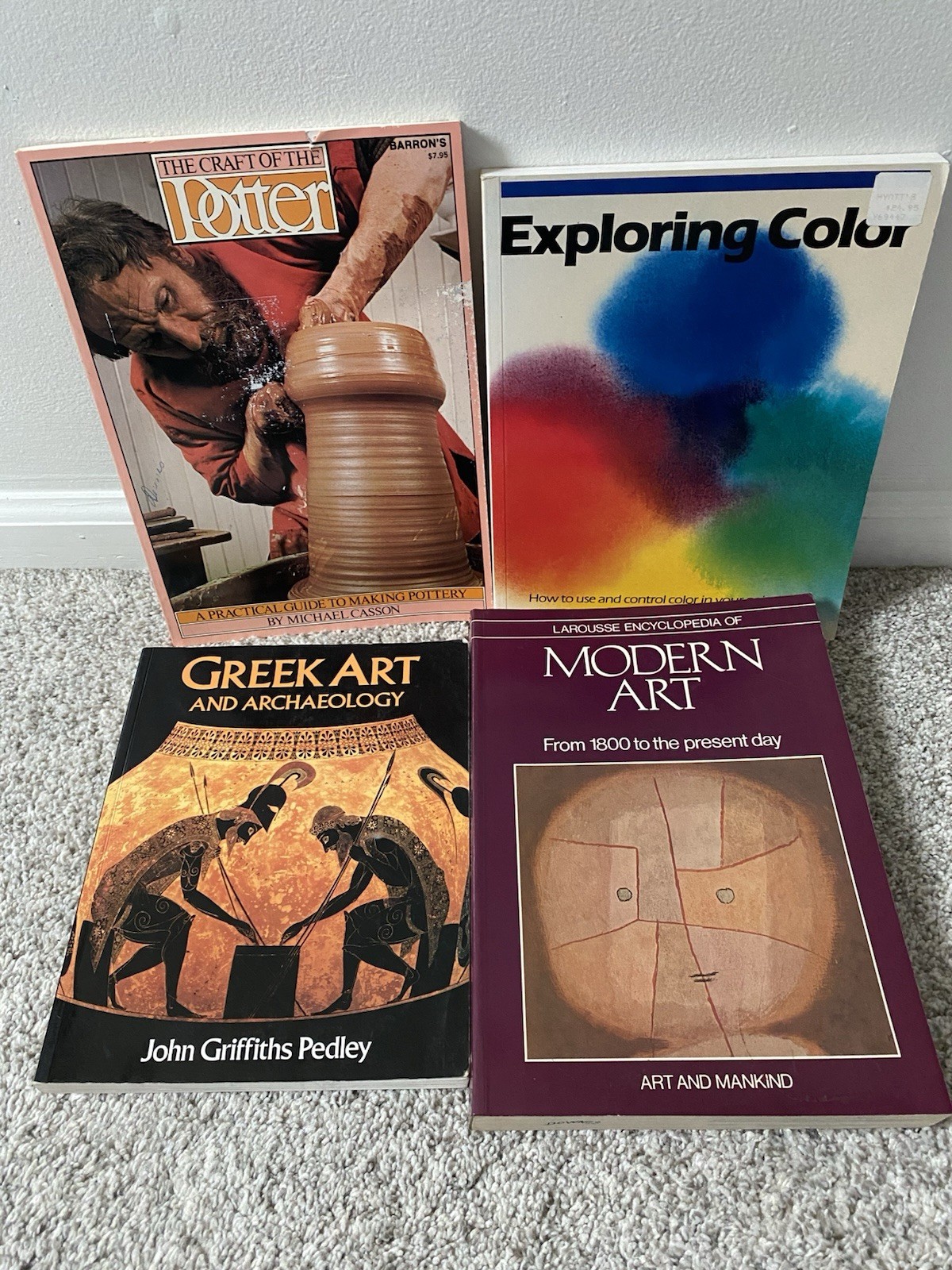 Lot Of 4 Vtg Art Books Modern art Exploring color Greek Art archeology Pottery