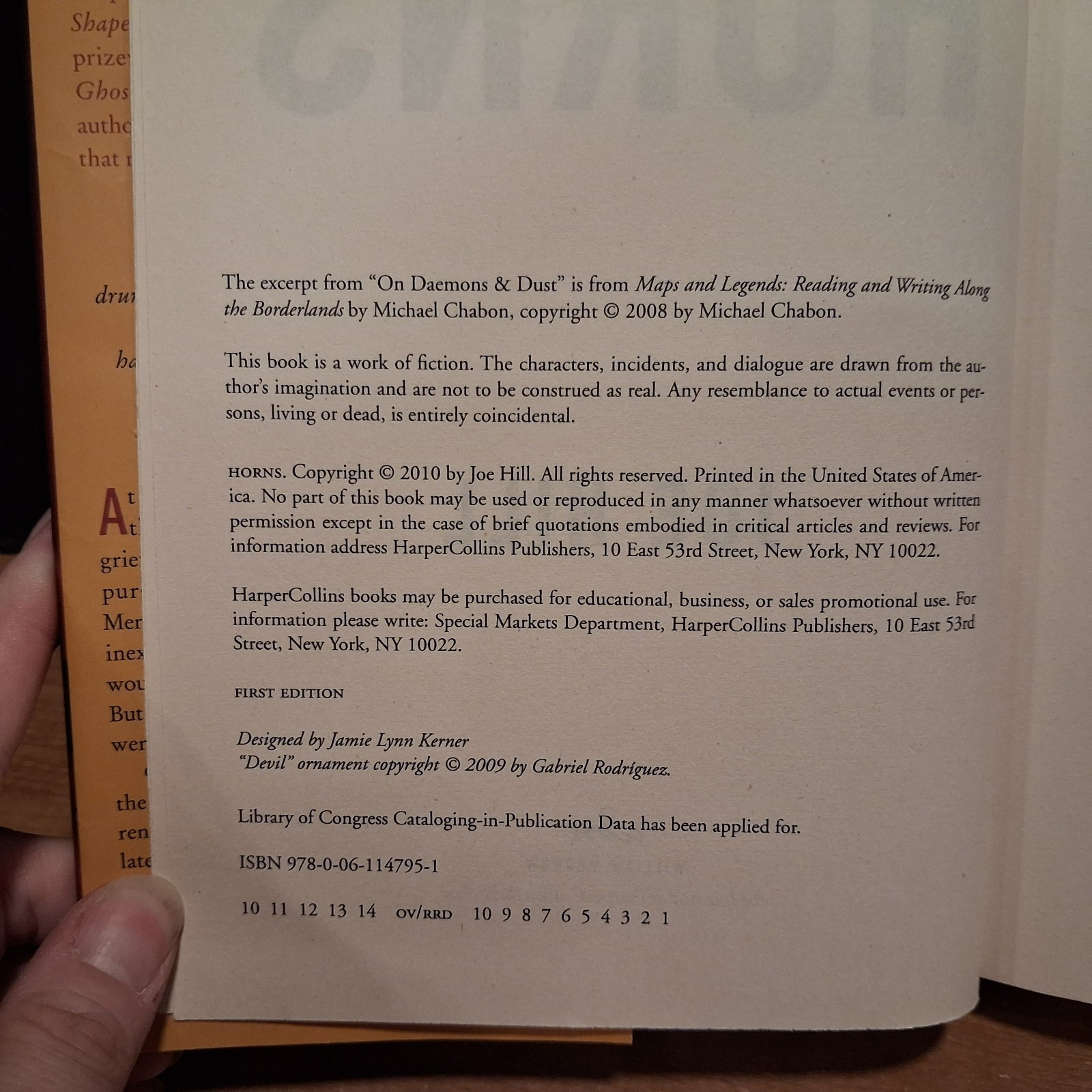 Joe Hill „Horns“ Signed Doodle 1st Edition HC/DJ