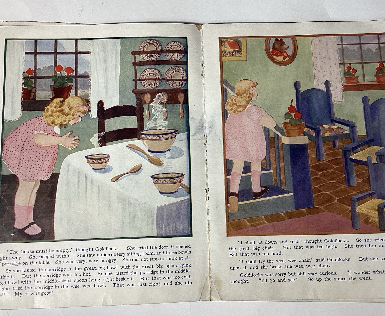 1928 The Three Bears Whitman Publishing Co CR Stone Linen-Like Finish 9.5×11.5