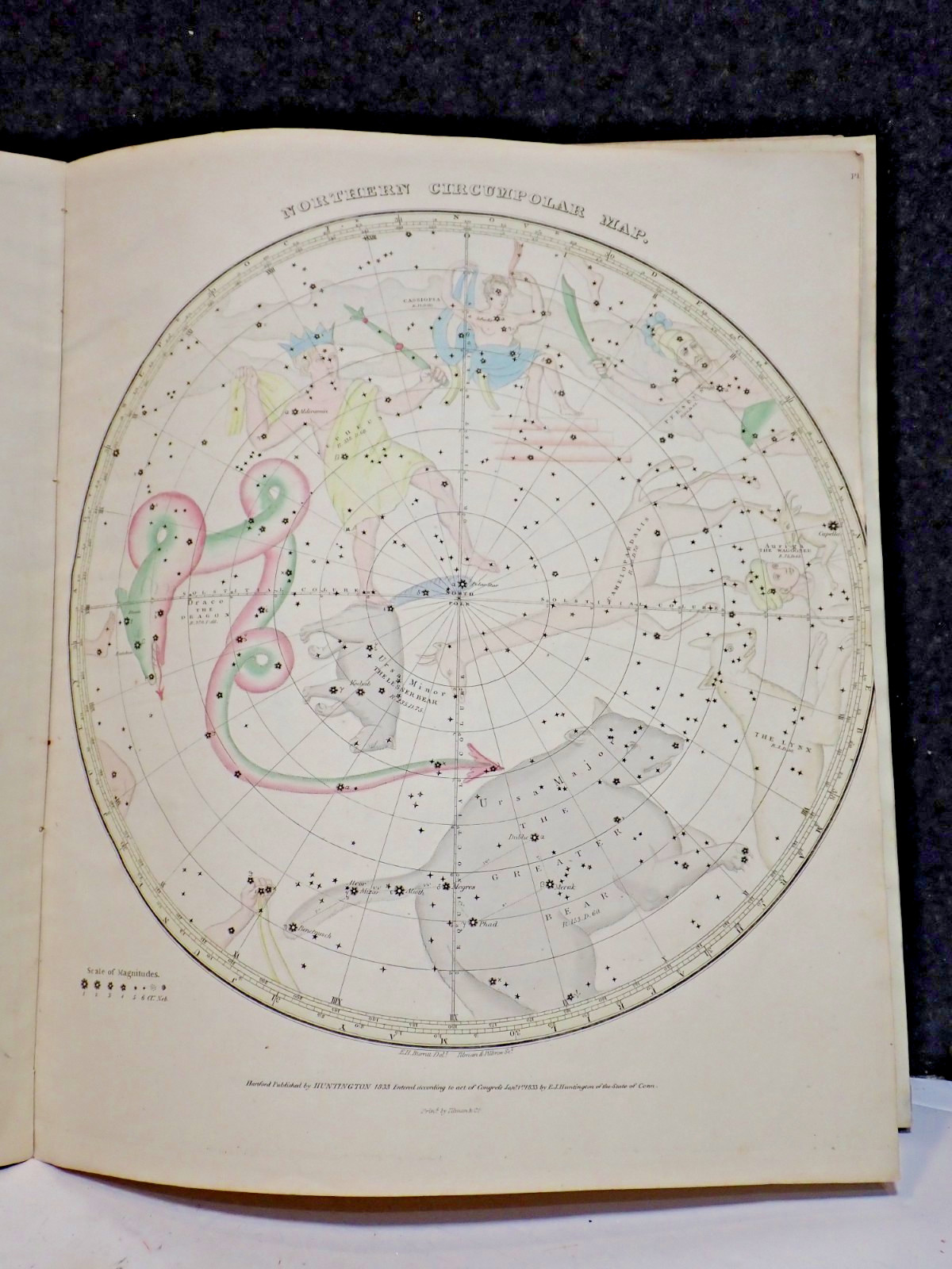 1833 Burritt Celestial Atlas Geography of the Heavens 1st Edition 7 Star Maps
