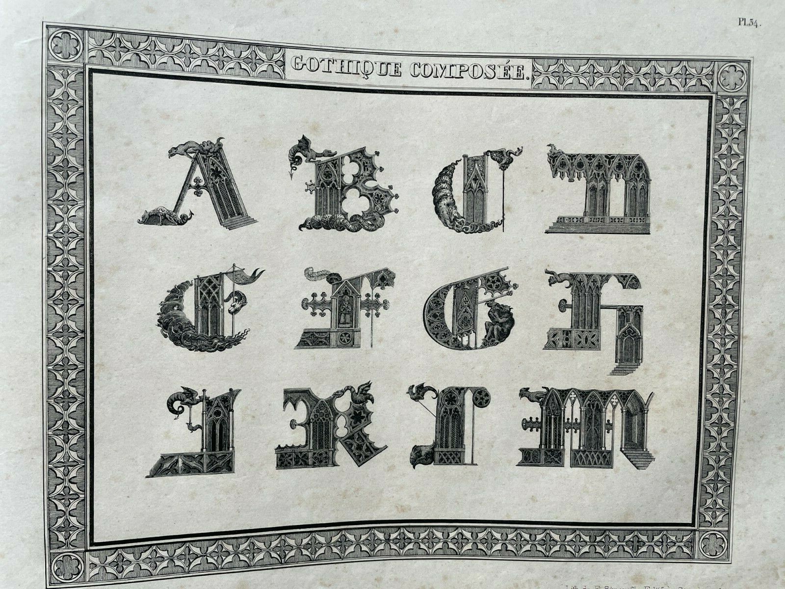 French Type Speciman from 1835 – Alphabet Lithographs of Jean Midolle