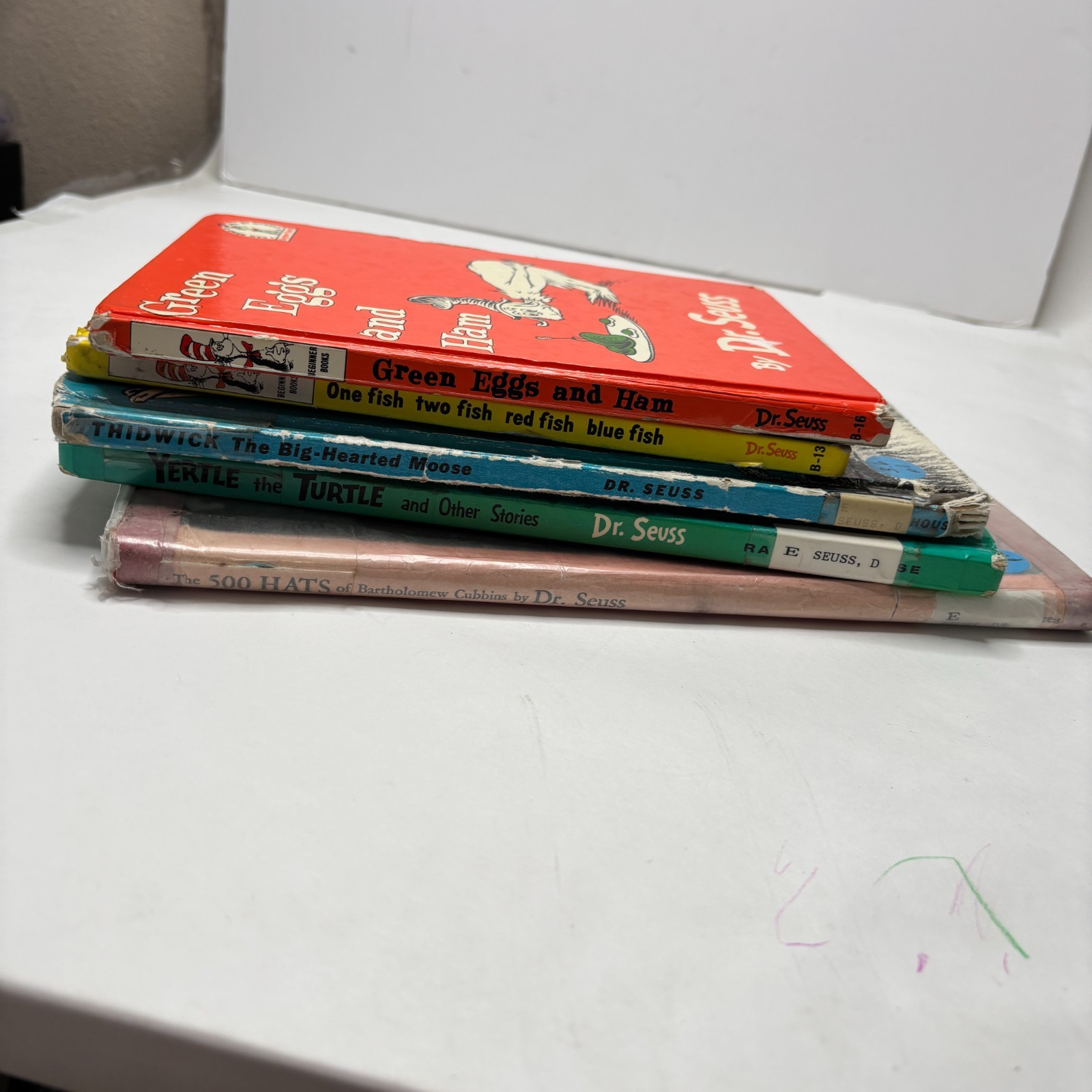 VTG Dr Seuss Books HC Lot ’38 500 Hats of Bartholomew Cubbins 1st Ed etc POOR
