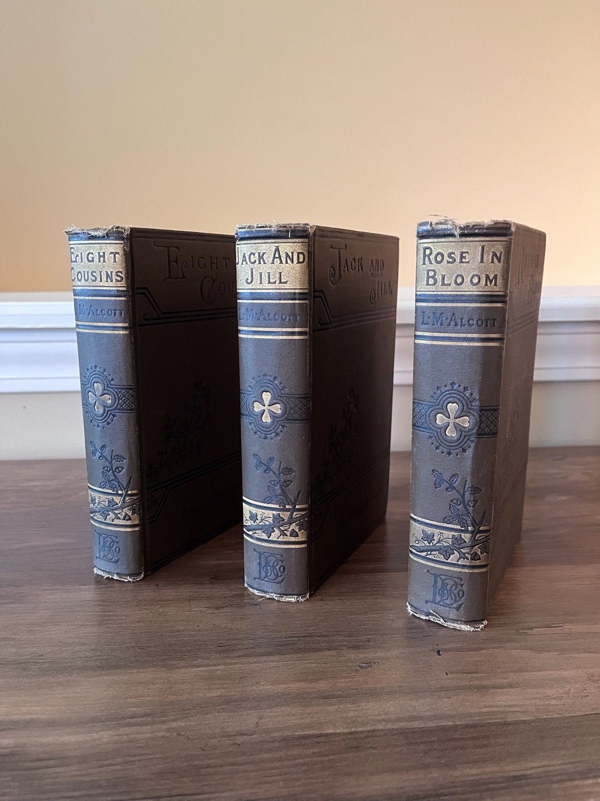 Antique Louisa May Alcott 3-Book Lot 1906-1910 Little Brown Antique Hardcovers