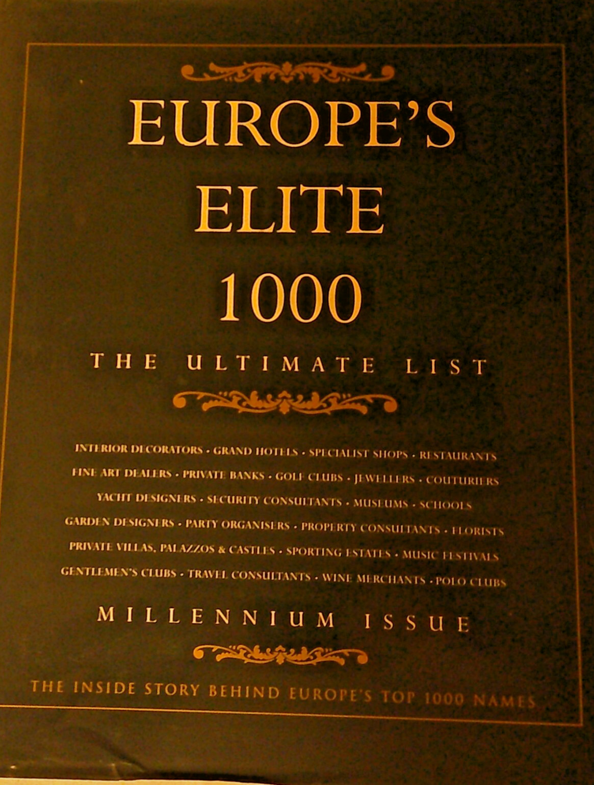 1998 HB Europe’s Elite 1000 The Ultimate List Celebrities Royalty Millionaires