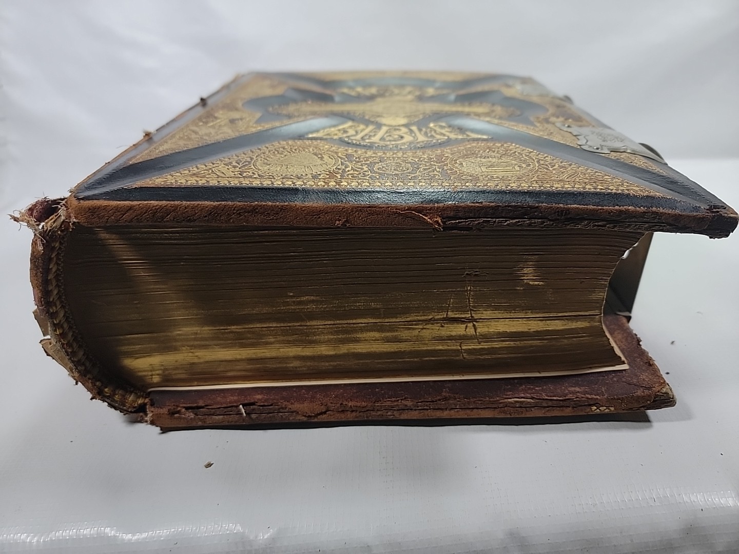 1920’s Pronouncing Parallel Red Letter Bible Leather Bound w/ Clasps (SEE PICS)