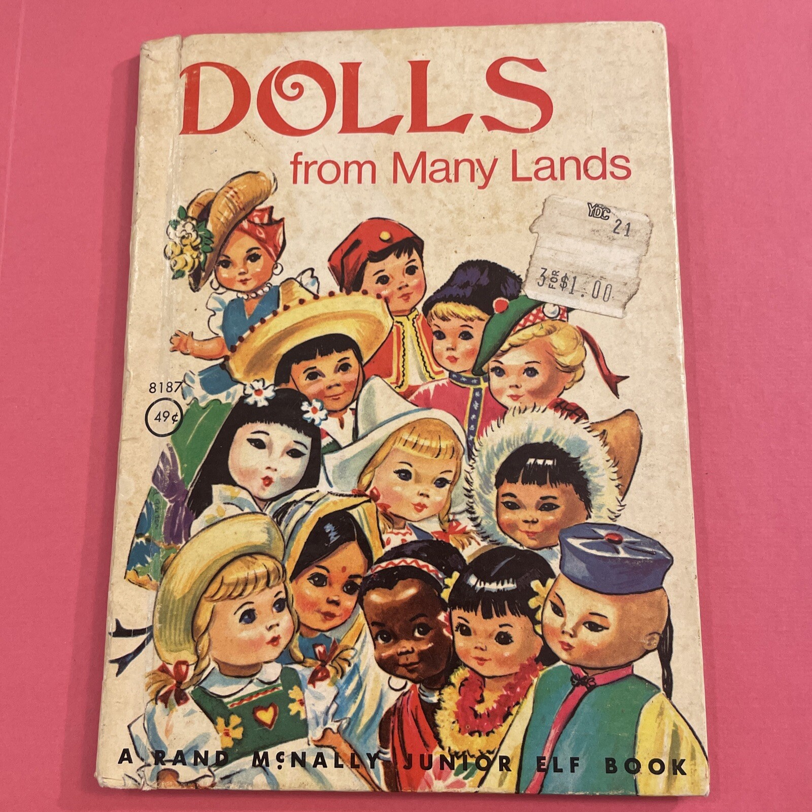 vtg DOLLS OF MANY LANDS Junior Elf Book junk journal Ephemera Rand McNally