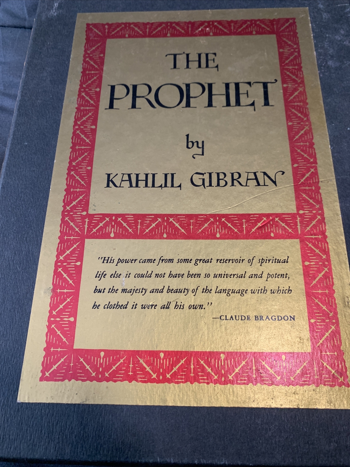 The Prophet Kahlil Gibran 1971 Fifteenth Printing Hardcover With Slipcover