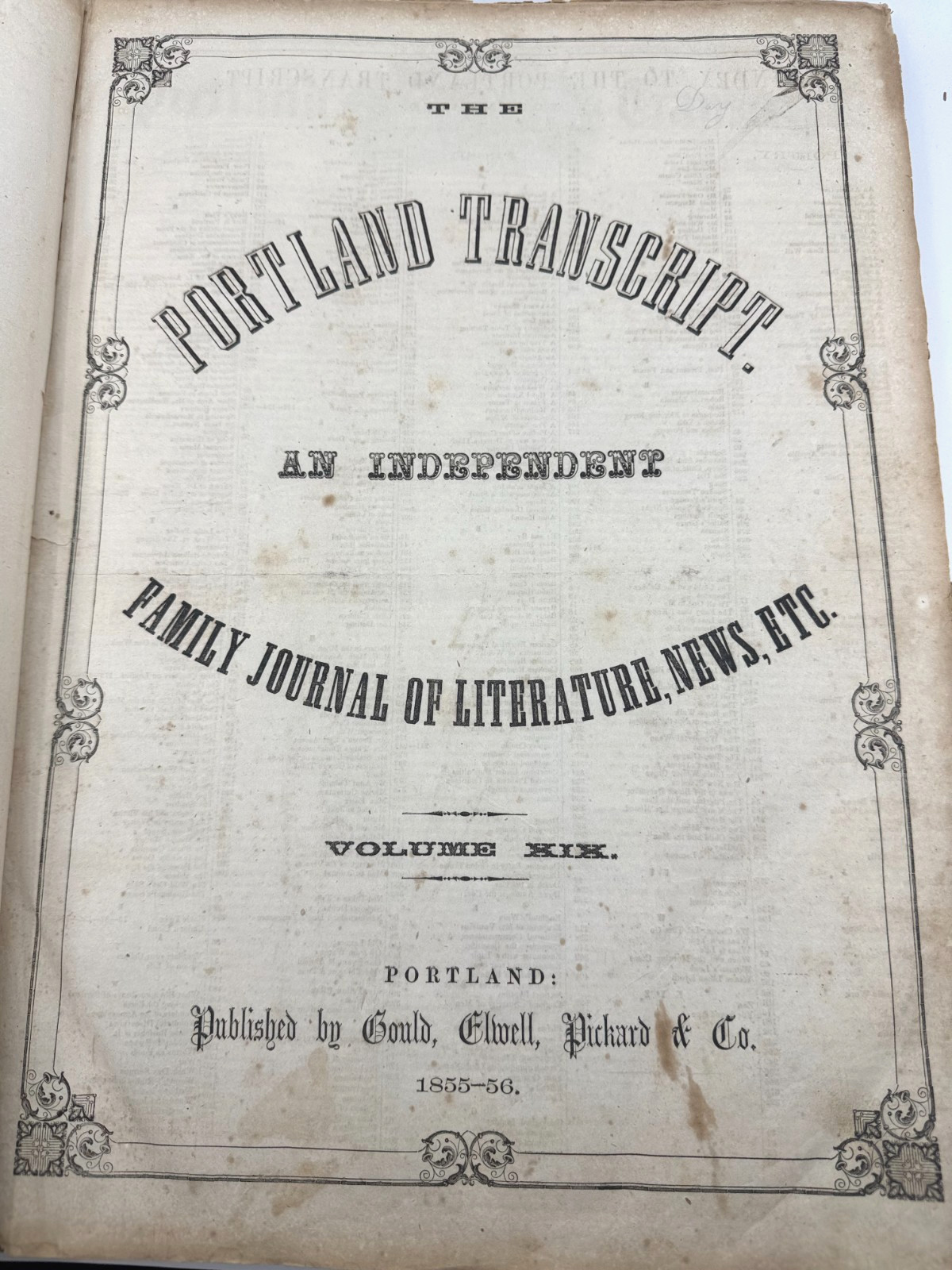 SCARCE 1855-56 Portland Transcript Newspaper Rum Riot Mormon Slavery California