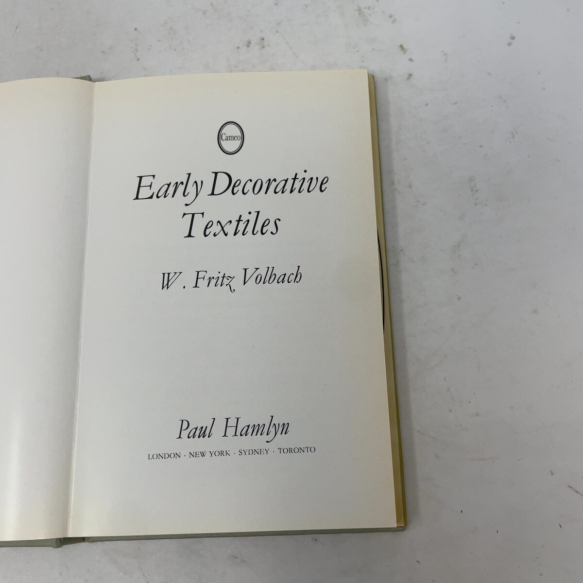 Early Decorative Textiles by W. Fritz Volbach HC First Thus Like New 1969