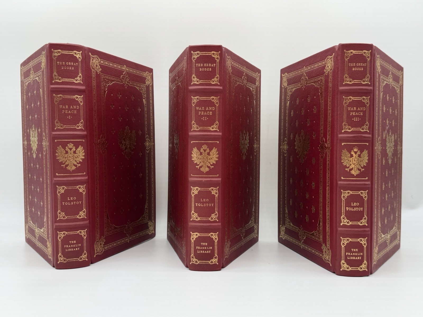 Franklin Library WAR AND PEACE Leo Tolstoy 3 vols – 25th Annv. Great Books