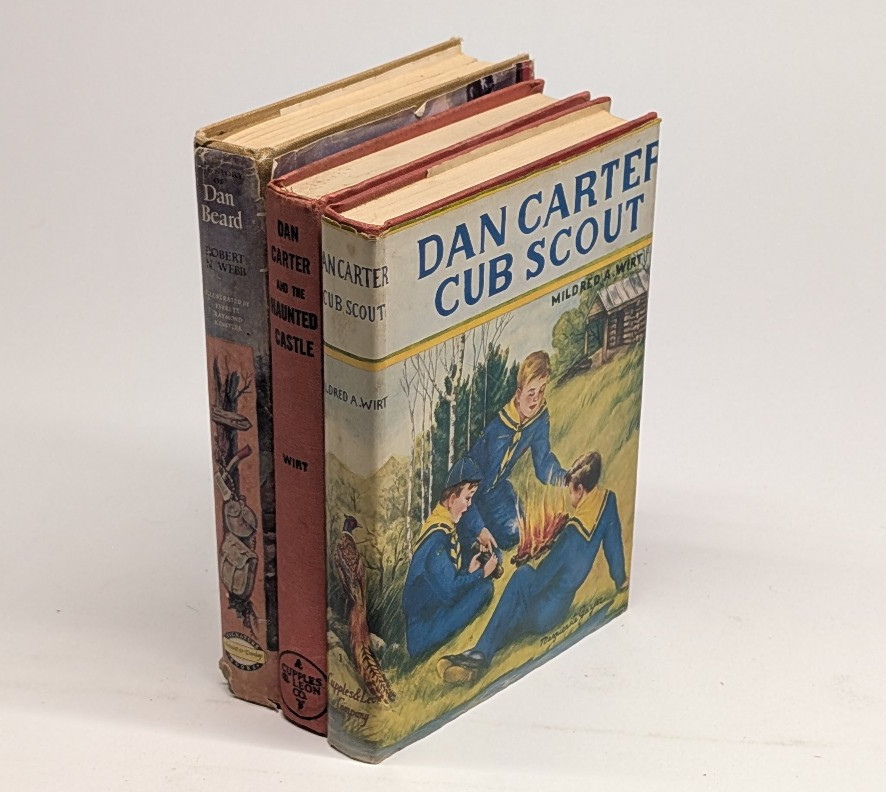 Lot of 3 Vintage Boy Scout Books Dan Carter Series + Dan Beard Biography 1949–19