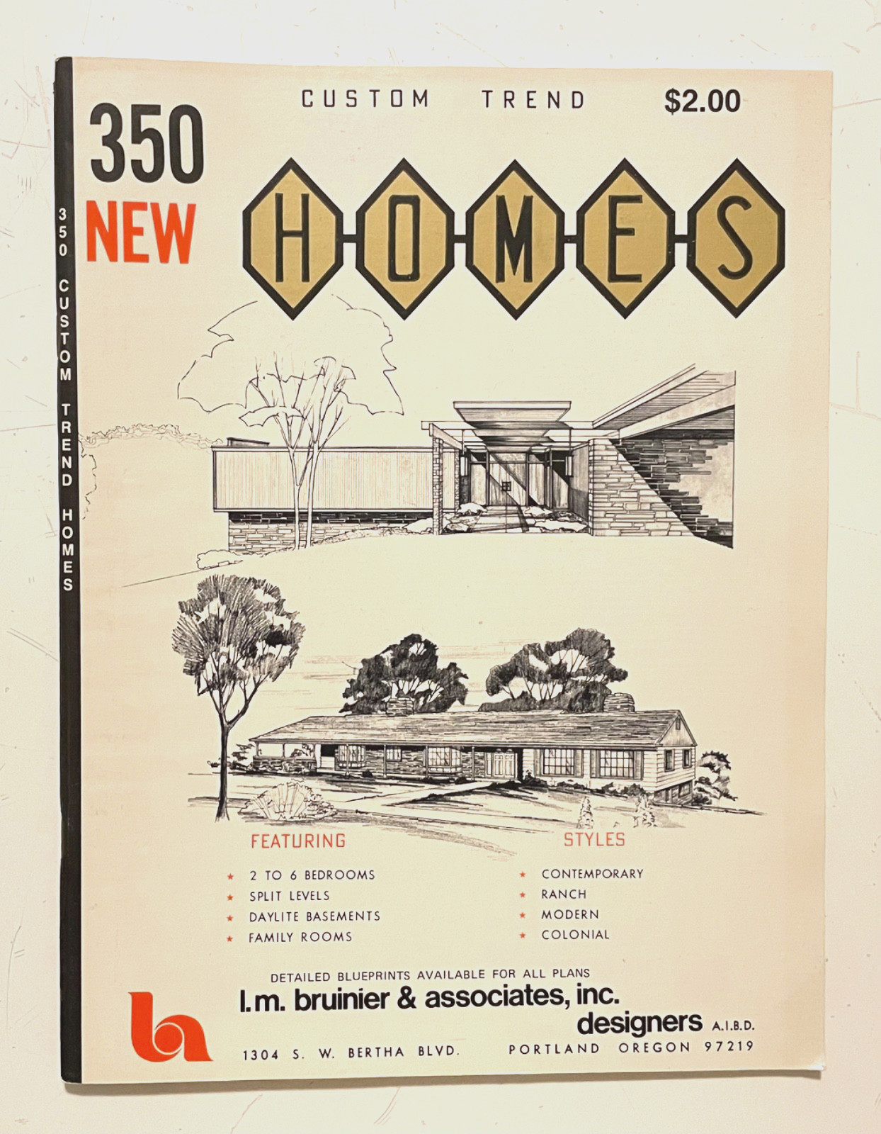 350 NEW HOMES Vintage 1980 Catalog – House Plans – Modern Ranch Houses