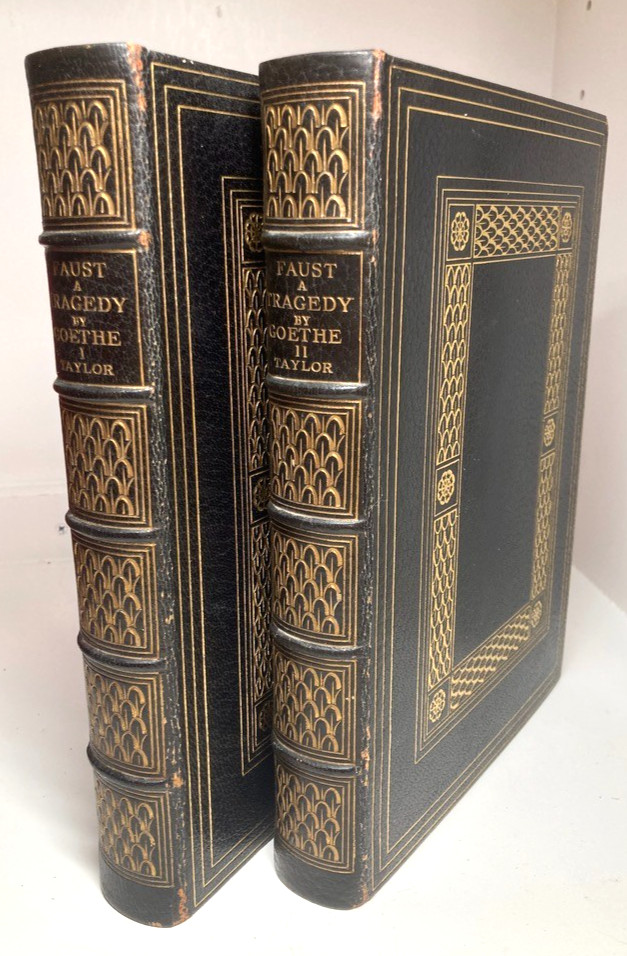 Goethe Faust 1906 Riverside Press Large Paper Morocco Leather Binding 2 Vols