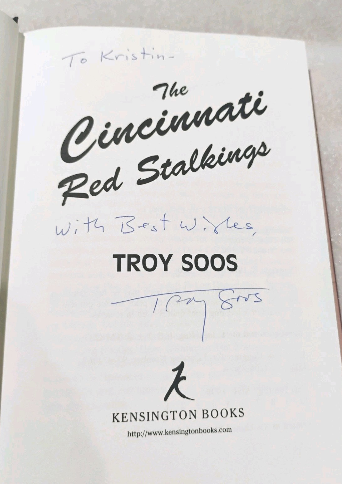 THE CINCINNATI RED STALKINGS by Soos, Troy – Signed By Author!