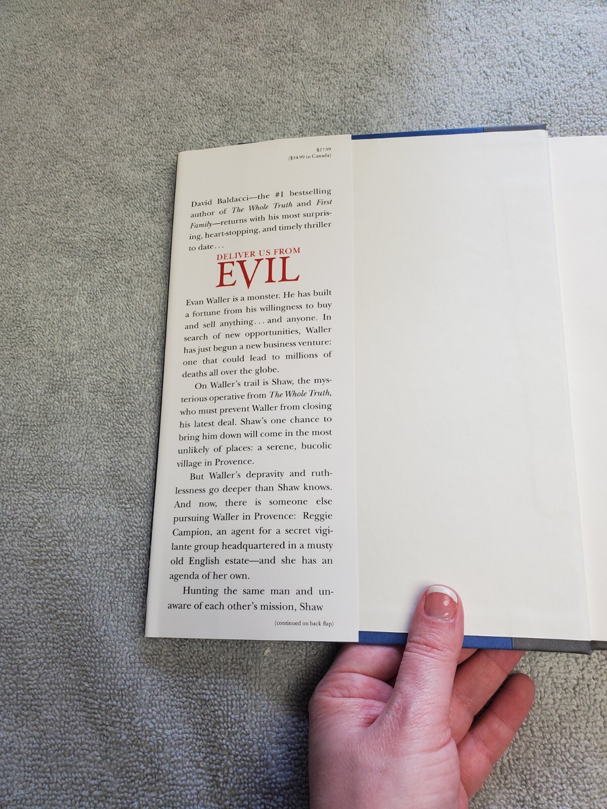 DAVID BALDACCI, DELIVER US FROM EVIL, 2010, 1st Edition, Condition Very Good