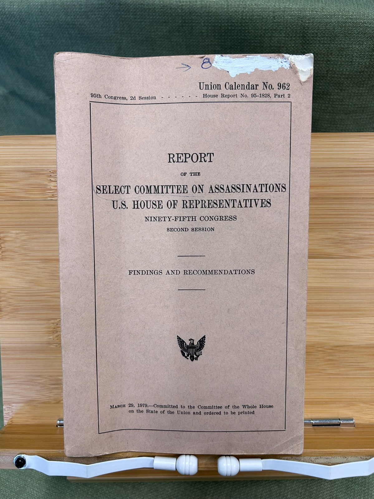 Report of the Select Committee on Assassinations 95th Congress 1979 Govt Pub