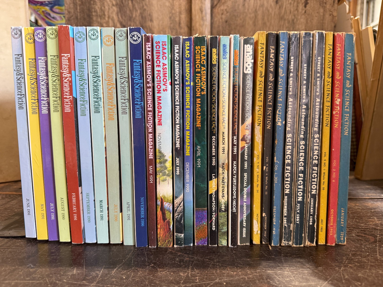 lot of 28 Fantasy and Science Fiction, Analog, Vintage Periodicals 1950’s 90’s