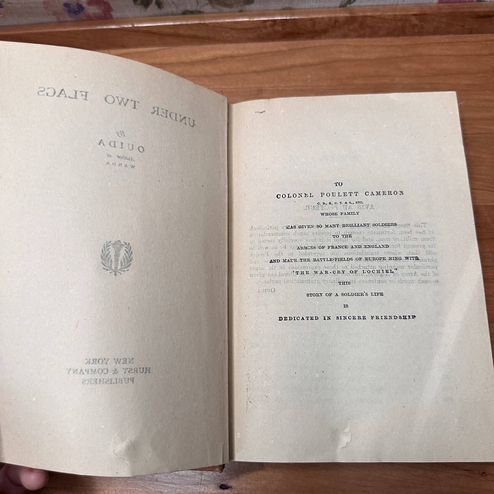 Vintage Under Two Flags by Ouida Illustrated Hardcover Edition Book