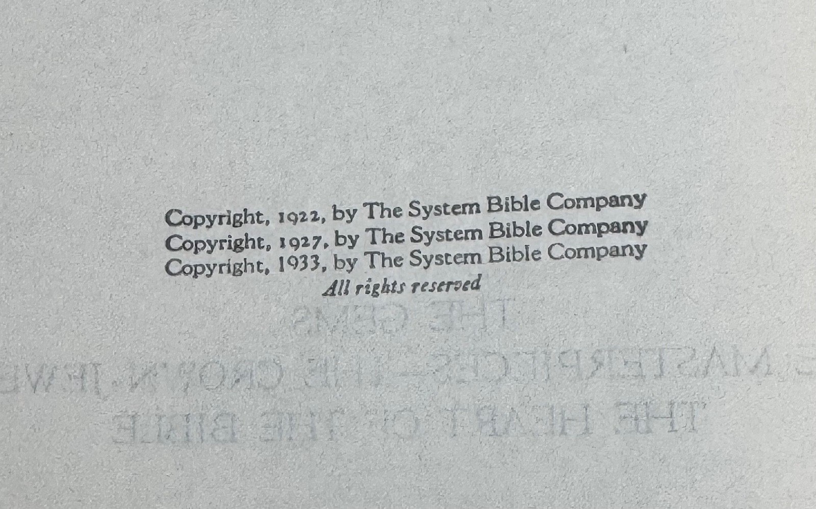 THE SYSTEM BIBLE STUDY REVISED AND ENLARGED EDITION OF 1941