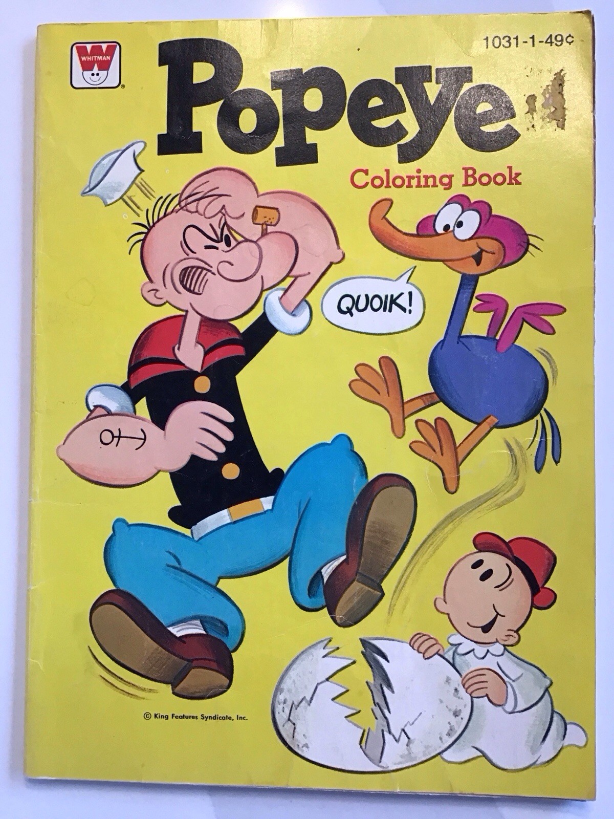 1970s Whitman Popeye #1096 Used Coloring Book