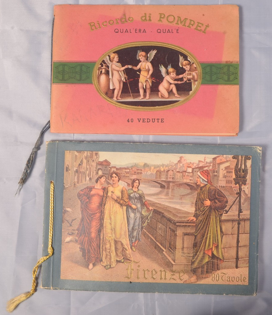 Antique Ricordo Di Pompei Travel Book And Firenze 80 Tavole Cecami