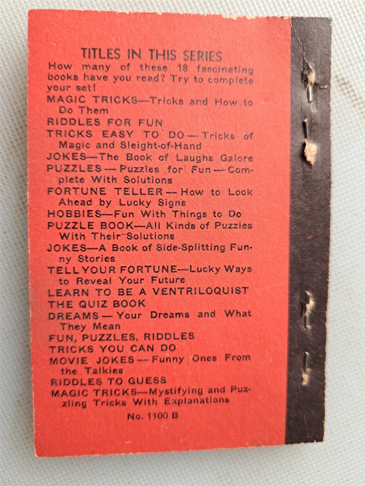 THREE 1938 Whitman Small-Size Books – Ventriloquist, Quiz, Riddles