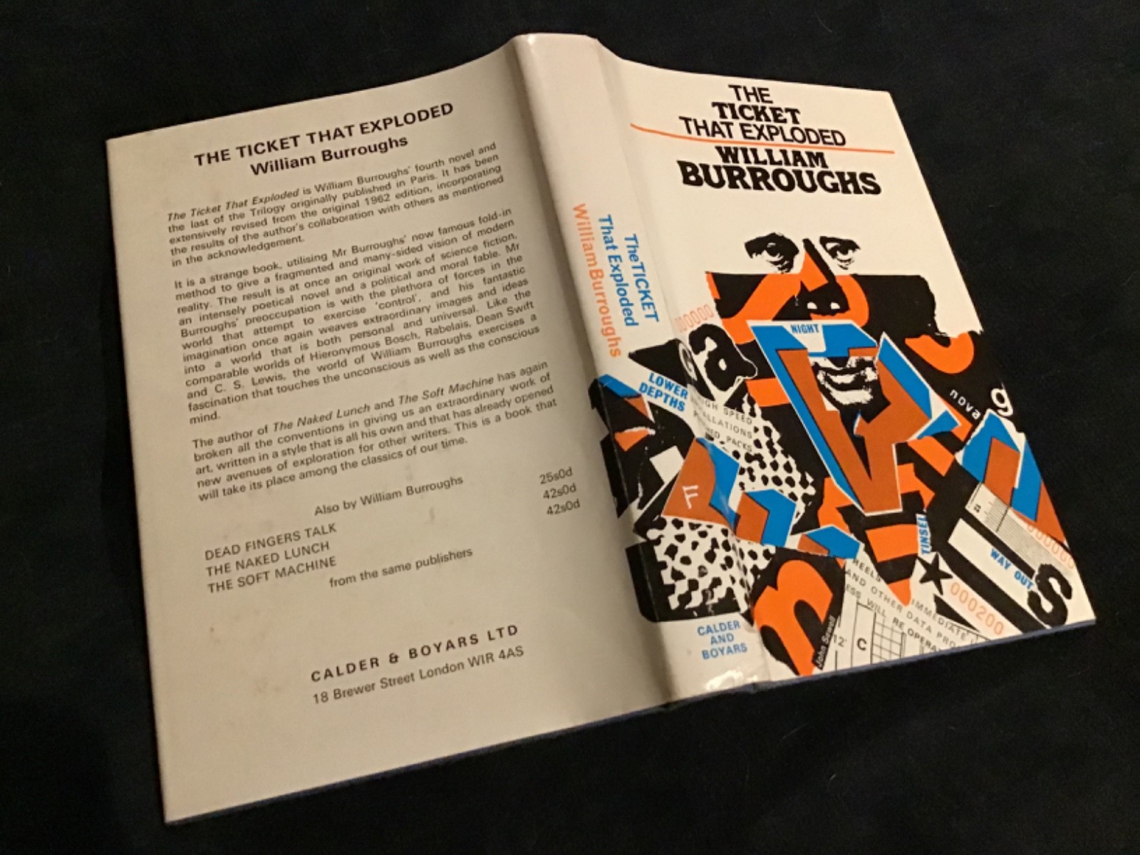 THE TICKET THAT EXPLODED. WILLIAM BURROUGHS. UK 1st EDN CALDER 1968 HRDBK DW