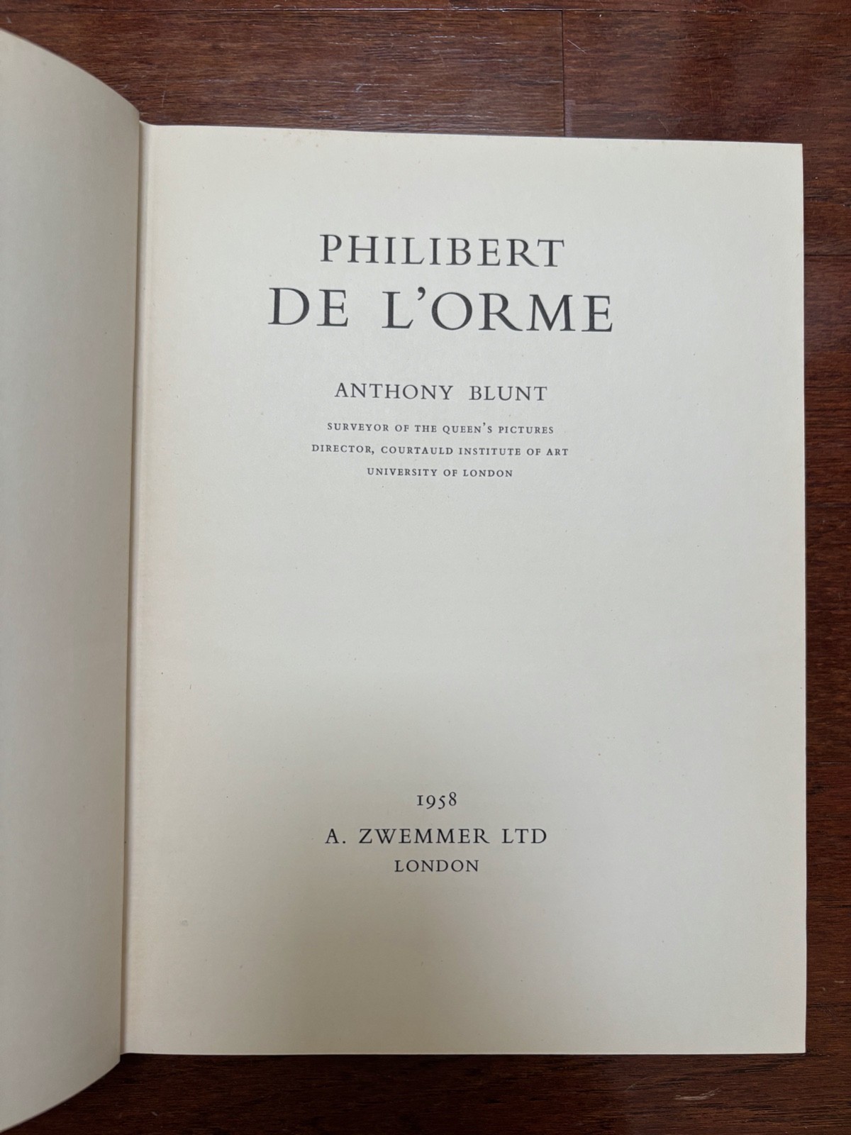 PHILIBERT DE L’ORME by ANTHONY BLUNT – HB 1958 1st EDITION ARCHITECTURE VINTAGE