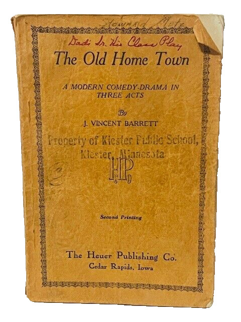 Old Home Town 1942 J Vincent Barrett Antique Book Teachers Guide School Vtg Iowa