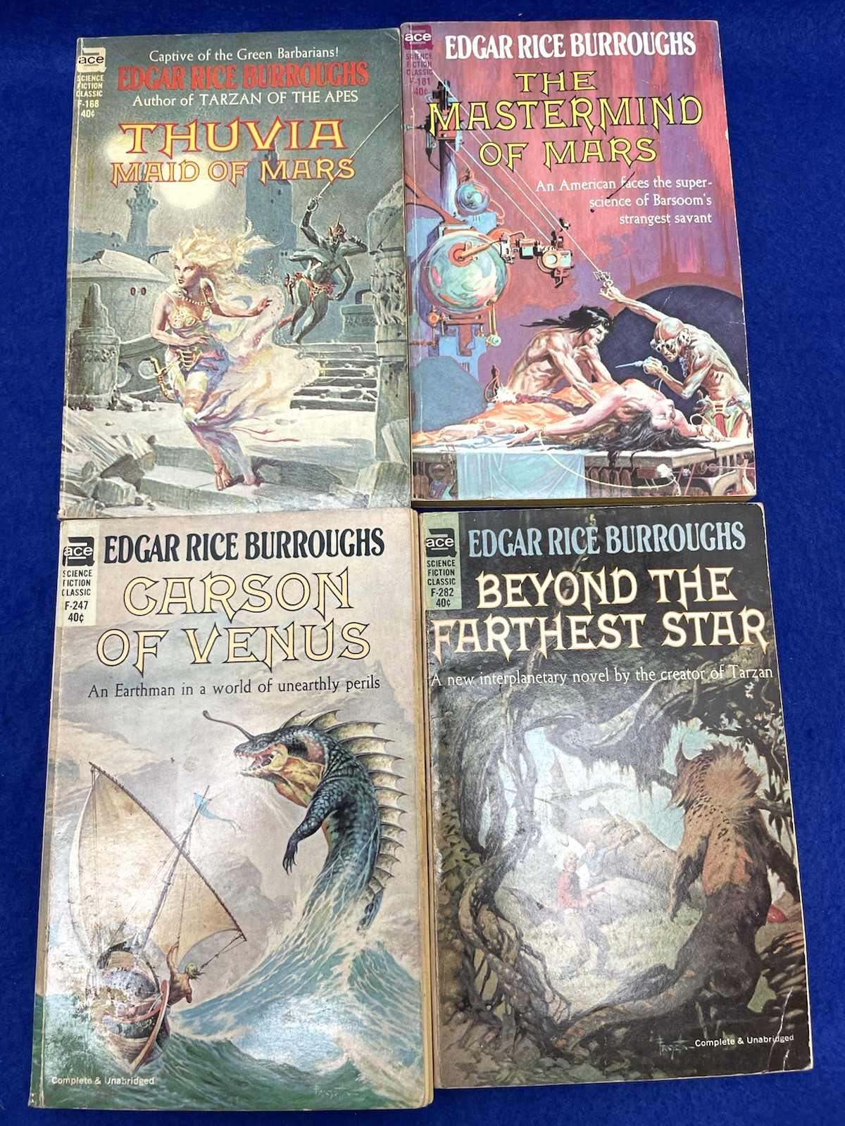 VINTAGE ACE SCI-FI FANTASY PAPERBACK LOT EDGAR RICE BURROUGHS THUVIA VENUS MARS