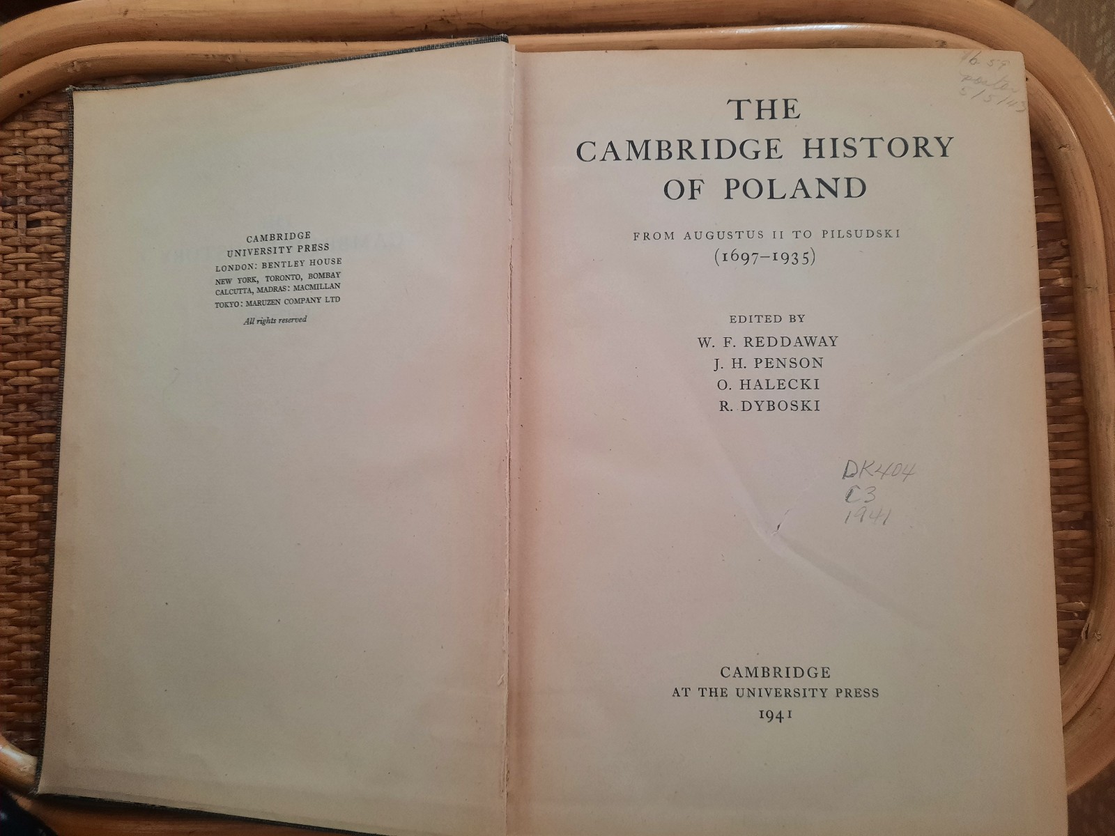 The Cambridge History of Poland 1697-1935 (Reddaway, Halecki, Dyboski (1941)