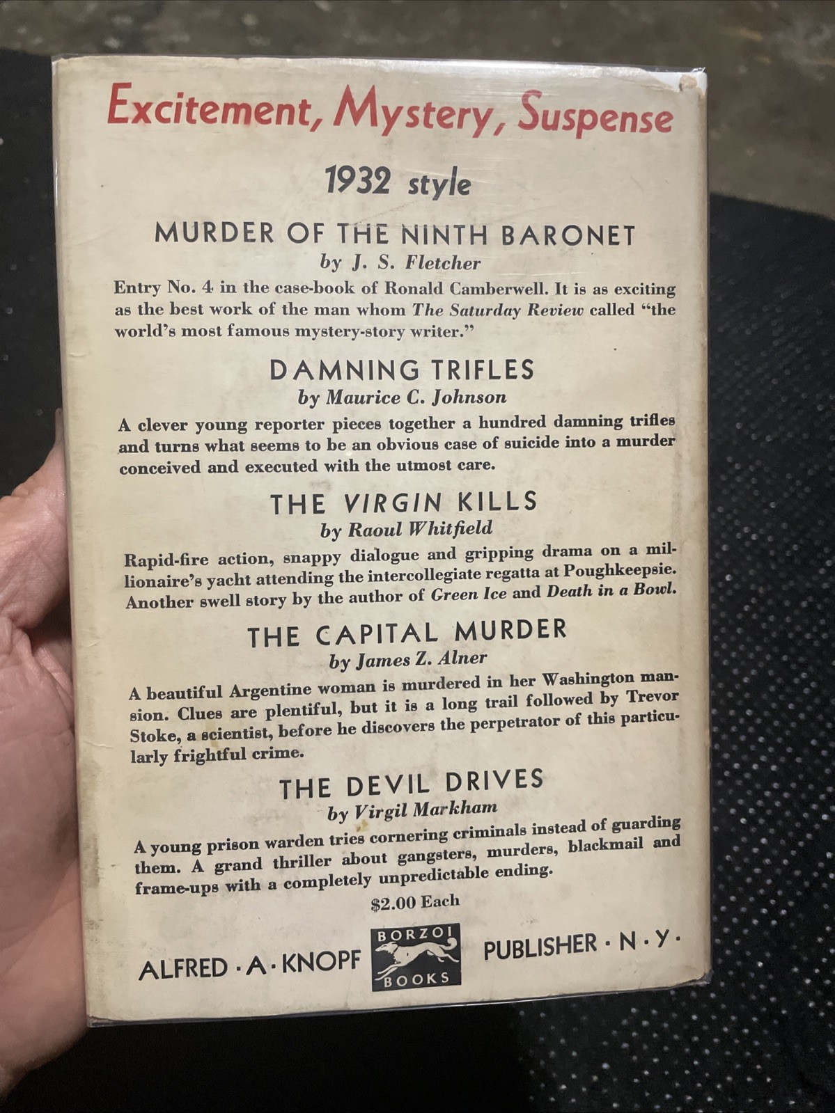 1932 The Resurrection Murder Case •Stanley Hart Page 1st Edition Scarce Mystery