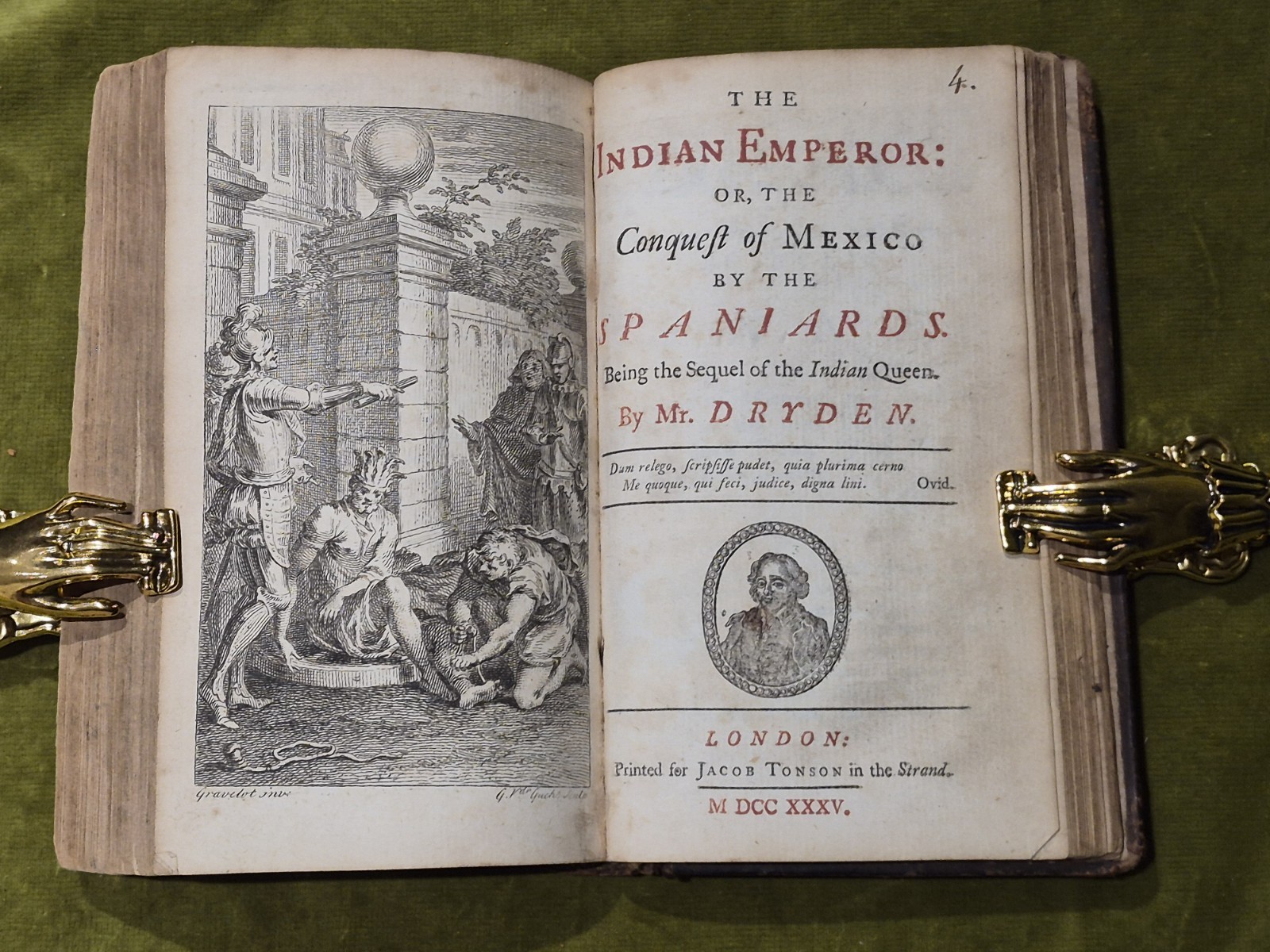 Dramatic Works by John Dryden 1735 Wild Gallant Rival Ladies Indian Queen & Empr