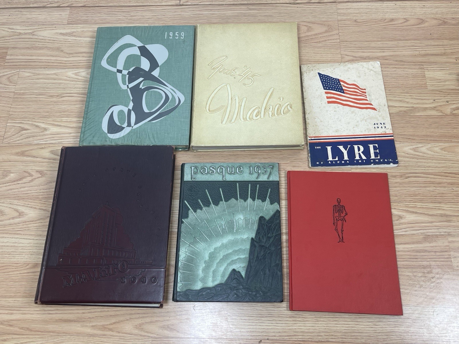 Lot of 6 Vintage Yearbooks, Ohio, New York, South Dakota + More